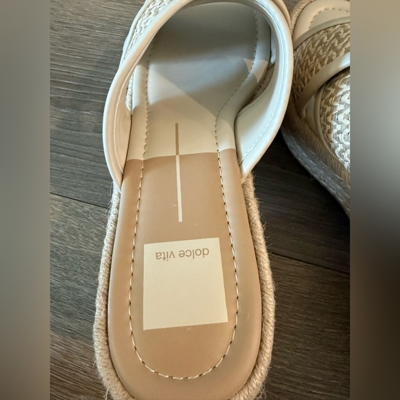 Dolce Vita Eldora Crisscross Raffia Espadrille Platform Slide Sandals Size 9.5 - Picture 10 of 12